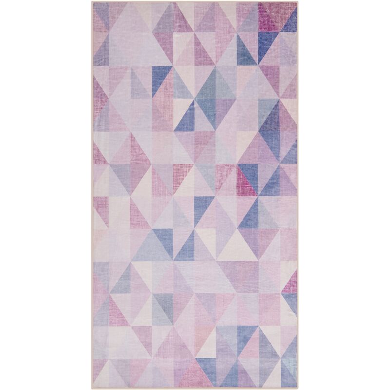 Area Rug Pastel Blue Grey Modern Carpet Triangle Pattern 80 x 150 cm Kartepe