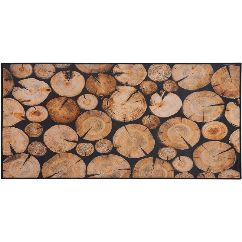 Area Rug Modern Carpet Wood Log Tree Stump Print Image 80 x 150 cm Kardere