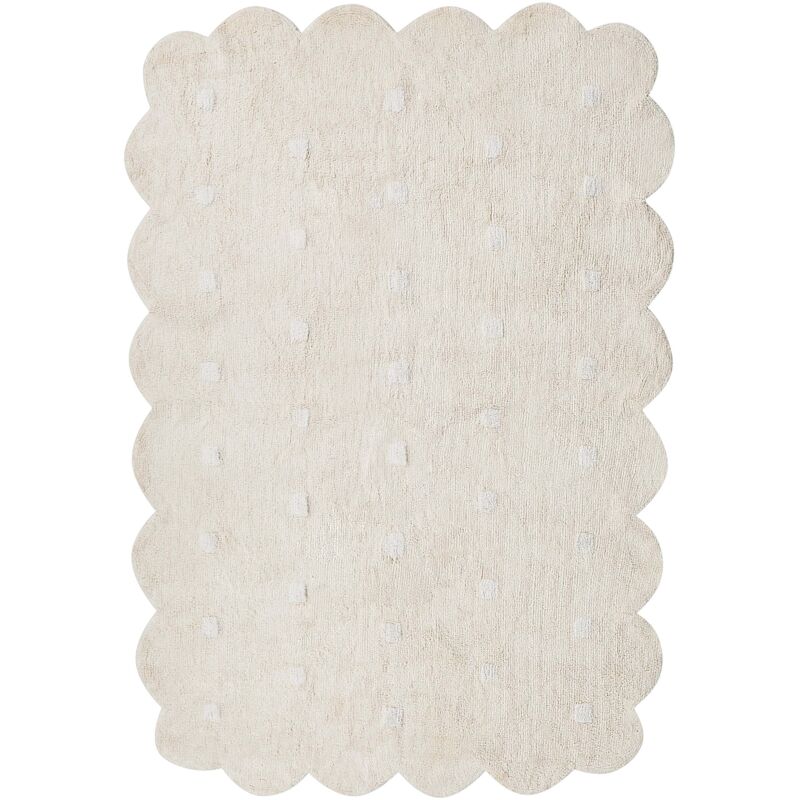 Beliani - Area Rug Cotton 140 X 200 Cm Kids Dots Pattern Beige Sareki