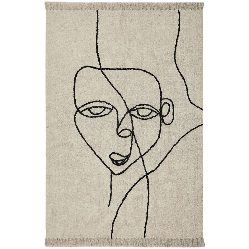 Beliani Rug Nuru Light Beige 140 X 200 Cm Cotton
