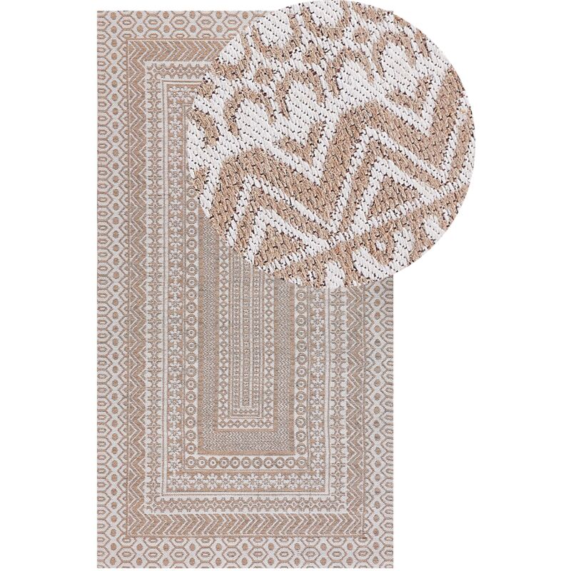 Beliani Rug Baglar White 80 X 150 Cm Jute