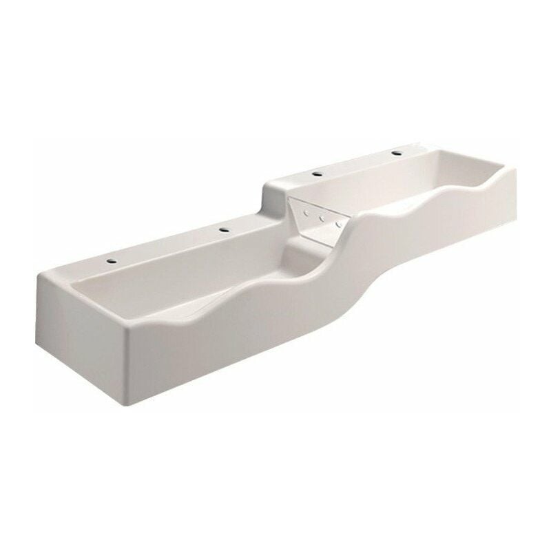 

Área sanitaria lúdica Geberit Bambini, para cuatro grifos de lavabo, lavabo inferior a la izquierda: B : 180cm, T : 41,5cm, orificio para grifería :