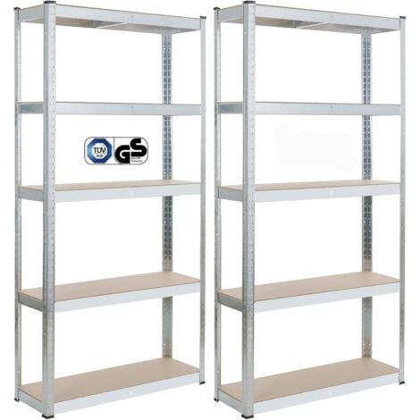 AREBOS 2 x Étagère Robuste 875 Kg Étagère de Stockage en Sous-Sol 180 x 90 x 30 cm