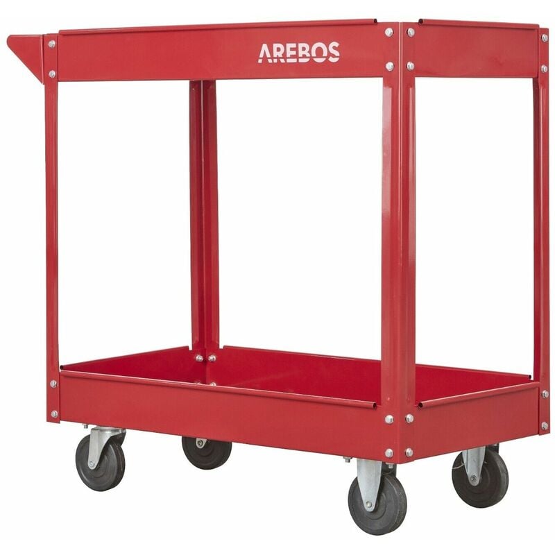 

Arebos - Carro de Taller con Ruedas Carro de Herramientas Organizador de Garaje - rojo