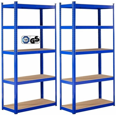 AREBOS 2x Estanteria Metalica - Estanterias Almacenaje 180 x 90 x 30 cm - 875 kg - Estanterías Metálicas - Estanterias Metalicas Almacenaje - 5 Baldas - 2 Unidades - Azul