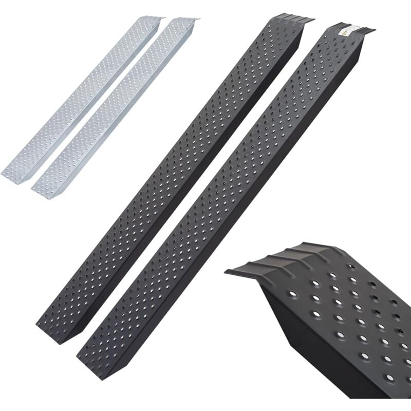 Arebos - 2X Rampe d'accès Rampe de chargement moto acier galvanisé 200kg par pièce, 400kg par paire Rampe d'accès moto atv Quad voiture Rampe de