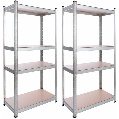 AREBOS 2x Schwerlastregal 160x80x40cm 320 kg  Kellerregal Lagerregal Steckregal verzinkt