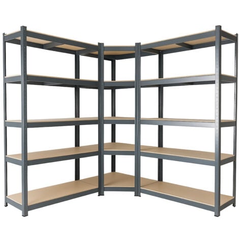 AREBOS 3 pezzi Set Scaffalature per carichi pesanti Scaffale ad angolo
