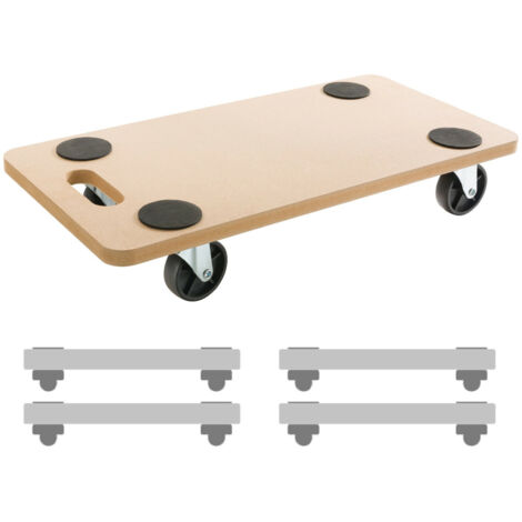 AREBOS 4x Carro con ruedas Plataforma de muebles Plataforma de transporte Carreta Dolly 200kg