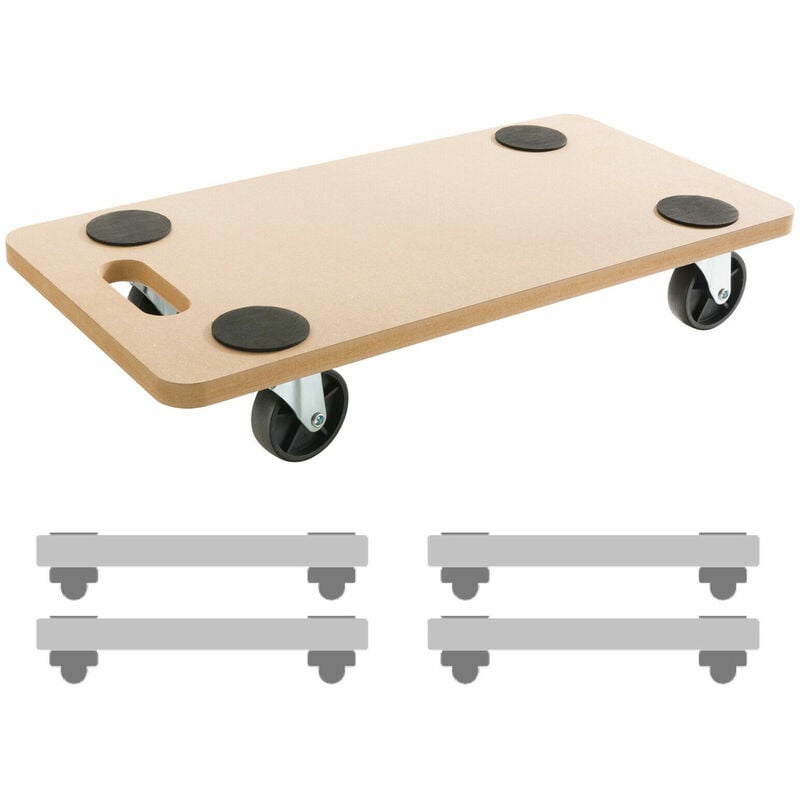 Arebos - 4x Rolling board Furniture scooter Transport scooter Transporter Furniture dog 200kg