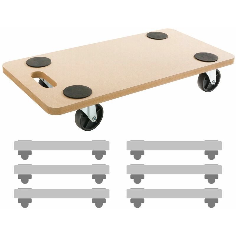 Arebos - 6x rolling board furniture scooter transport scooter transporter furniture dog 200kg