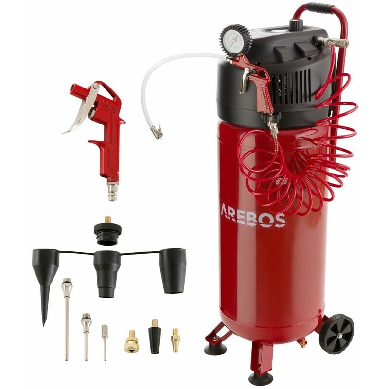 Arebos Air Compressor 50 l Portable 10 Bar with 13-piece Tool Kit