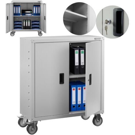 AREBOS Archivador Armario de Oficina 90 x 90 x 40 cm -Armario de Oficina  Gris