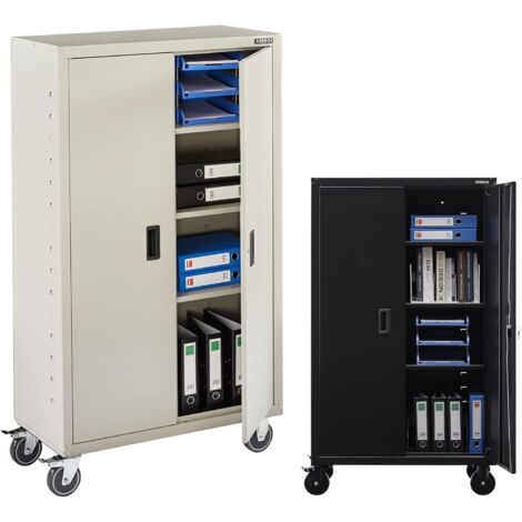 AREBOS Armoire à dossiers Armoire de bureau Armoire de stockage acier Gris