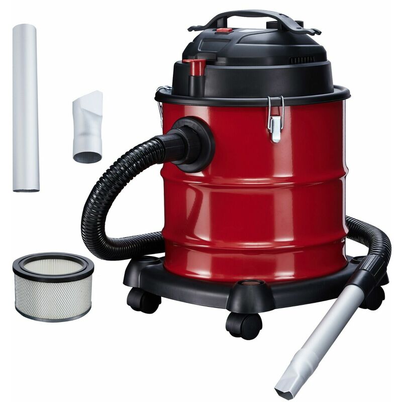 Image of 1200W Ash Vacuum Cleaner Premium 20L Aspirapolvere Camino incl.Filtro - Nero / Rosso - Arebos
