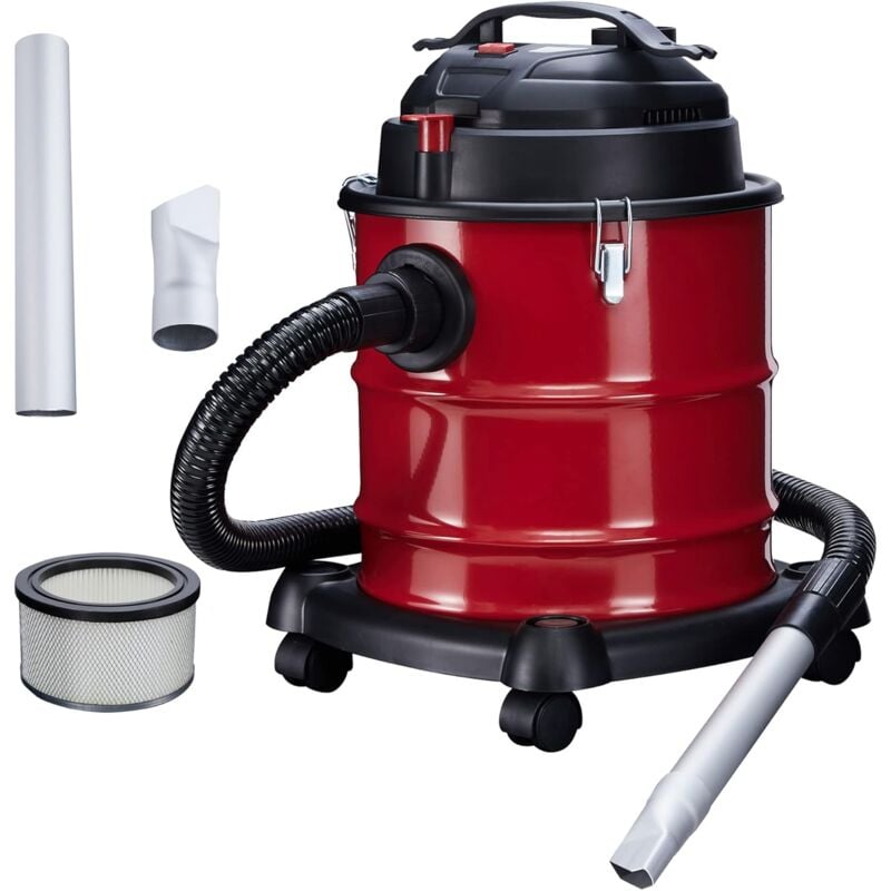 Aspirateur à Cendres Premium Bac de récupération de 20L 1200 w avec Filtre hepa Tuyau d'aspiration Flexible - Arebos