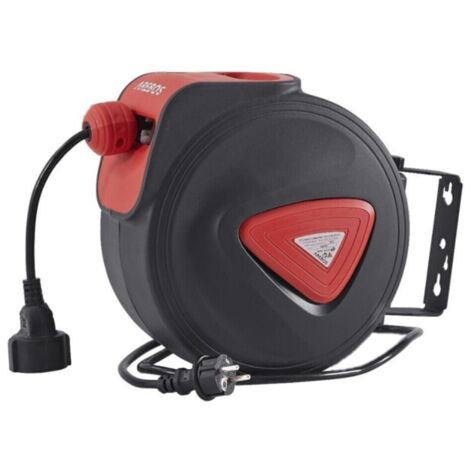 AREBOS Automatic Retractable Cable Reel System Cable Drum Cable Reels 10 m Black
