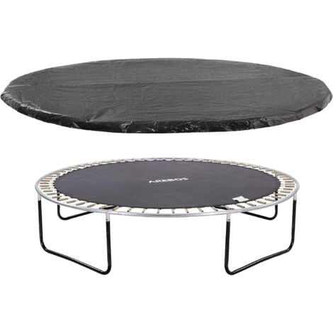 AREBOS Bâche de trampoline Ø 244 cm Noir résistant aux UV Bâche de protection contre les intempéries - Noir