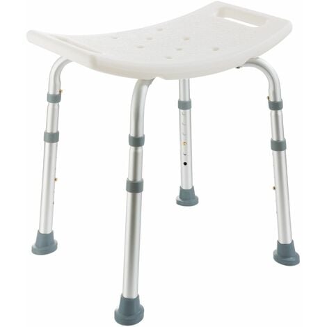 AREBOS Bath Stool Shower Stool Shower Seat Rectangular Adjustable Height