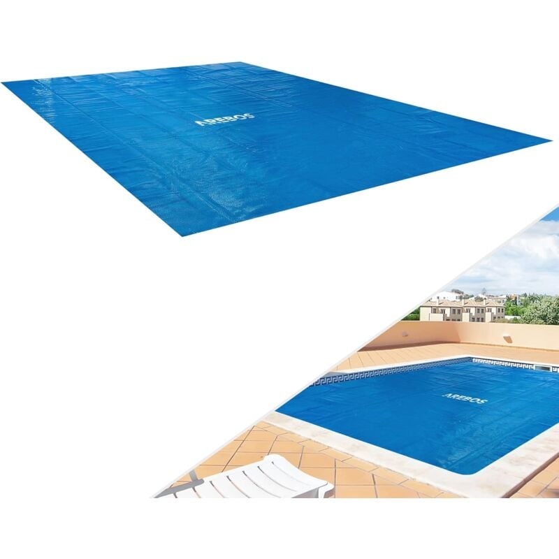 Arebos - Bâche thermique bâche solaire chauffage solaire piscine 4,5m x 2,2 m Bleu