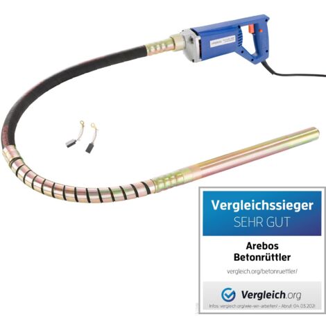 AREBOS Betonrüttler 800W 1,5 m  Rüttelflasche Handrüttler Innenrüttler Flaschenrüttler
