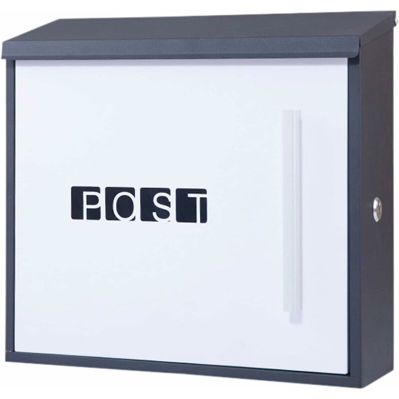 Boîte aux Lettres Design Moderne Boîte aux Lettres Murale Acier galvanisé 350 x 330 x 125 mm - Arebos