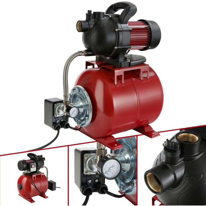 

Bomba de agua doméstica 1000 V 3500 L/hora Cabezal de descarga 44m - Rojo - Arebos