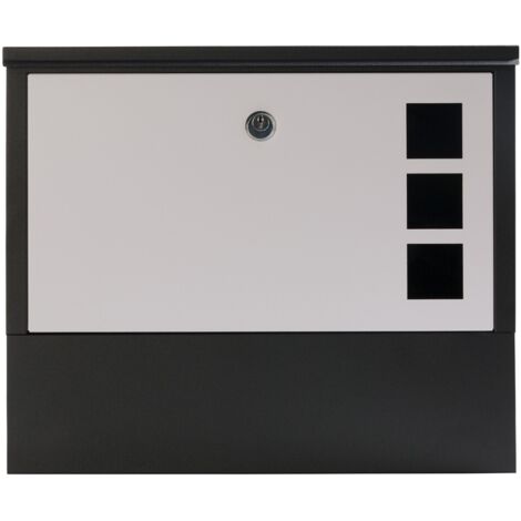 AREBOS Buzón moderno Buzón de pared con compartimento para periódicos y 2 llaves