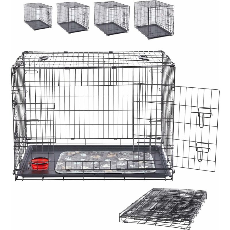 arebos cage pour chien 63 x 45 x 51 cm caisse de transport pour chien voiture pliable caisse de transport pour chien pliable caisse de transport pour