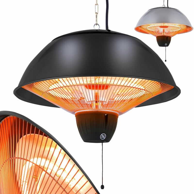 

Calefactor Radiante Calefacción Techo Radiante Infrarroja Con Cuerda Tiro - Negro - Arebos