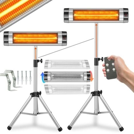 Arebos Calentador de radiación infrarroja de 2500 W con mando a distancia