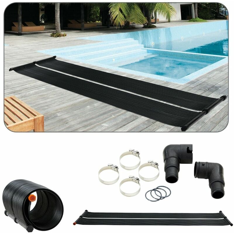 

Calefacción Solar Batería Solar Calefacción de Piscinas Alfombra Solar 66x300 cm - Negro - Arebos