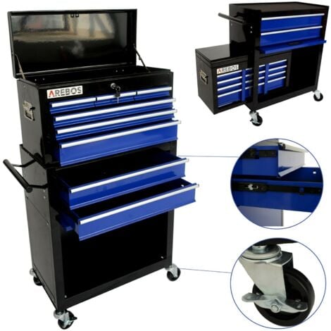 AREBOS Carrello da Officina Armadio Portautensili Cassetta Degli Attrezzi Blu