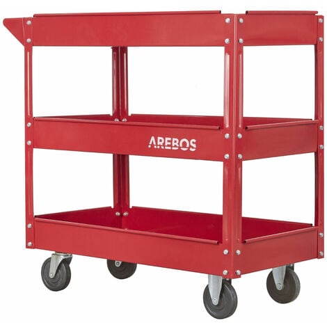 AREBOS Carrello portautensili Carrello da officina Carrello da montaggio 3 piani