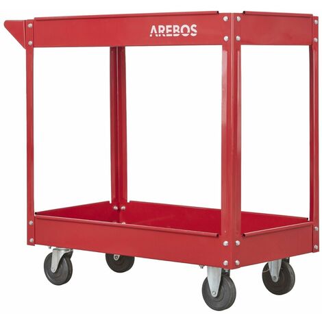 AREBOS Carro de taller Carro de montaje Carro multifuncional con 2 estantes
