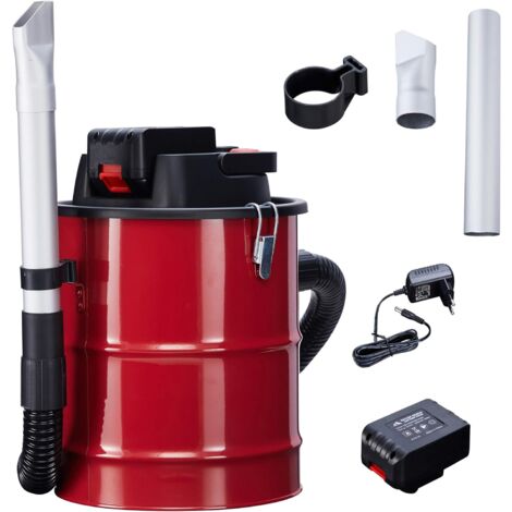 Arebos Cendres Aspirateur Avec Batterie 12 L 140 W Cheminée Aspirateur Aspirateur incl. filtre HEPA - rouge noir