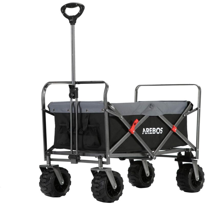 Chariot de Transport Pliable Noir/Gris - Noir/Gris - Arebos