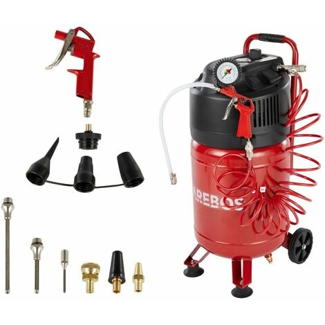 AREBOS Compresor de Aire Comprimido  30L  1500W  Con Accesorios de 13 Piezas