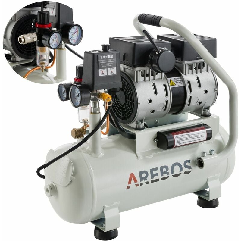 

Aire Comprimido Compresor Aire 500W 12L Recipiente a Presión - gris - Arebos