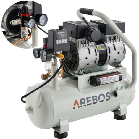 Arebos Compresor de aire de 500 W 12 L depósito bajo presión