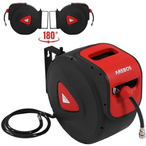 AREBOS Hose Pipe Reel 20 m Swivel Hose Reel Wall Hose Box with
