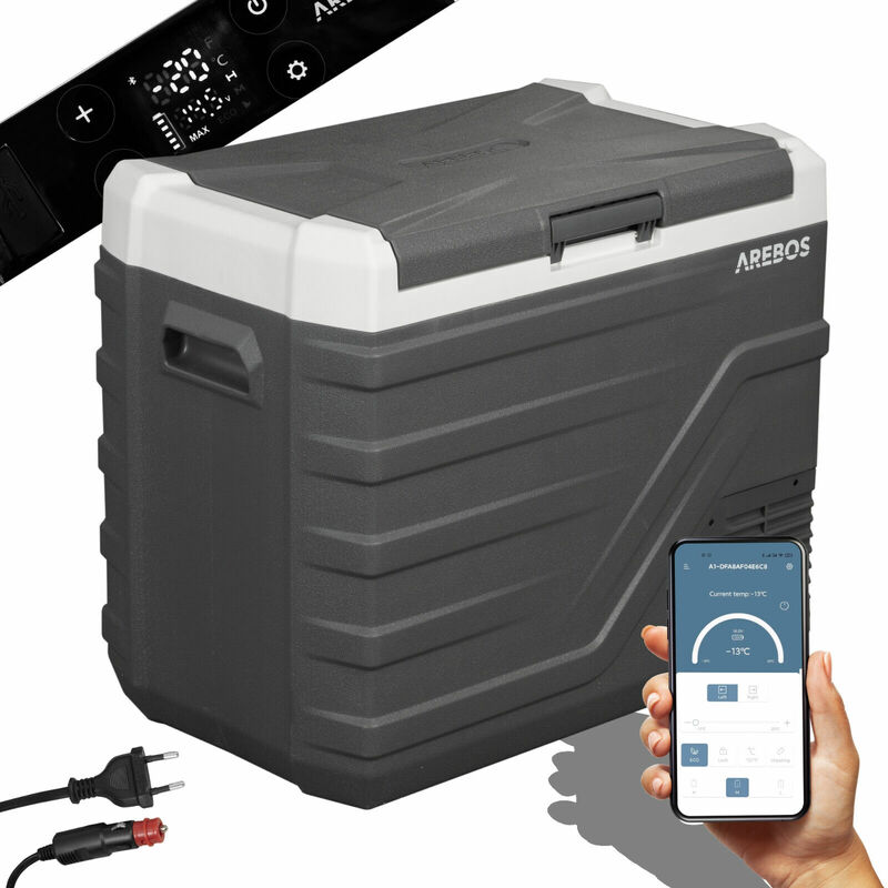 Image of Compressore cool box 43L frigorifero elettrico auto app freezer box - Antracite - Arebos