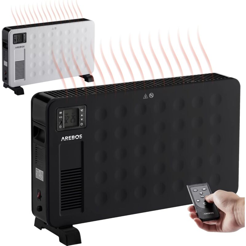 Arebos - Convecteur 2300 w chauffage électrique avec 3 niveaux de chauffage chauffage par convecteur économie d'énergieNoir