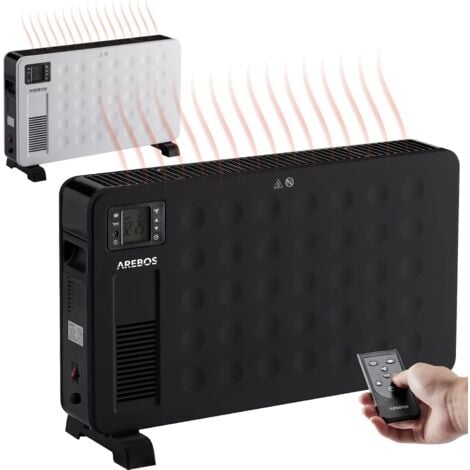 AREBOS Convecteur 2300 W  chauffage électrique avec 3 niveaux de chauffage  chauffage par convecteur  économie d'énergieNoir