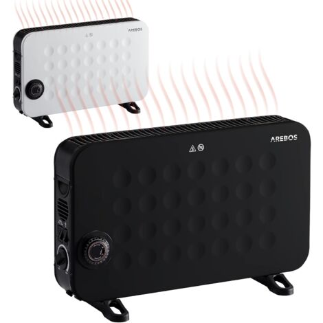 Arebos – Convecteur mobile 2000 W – Turbo ventilateur pour pièces jusqu'à 24 m² – Réglage thermostat continu – Protection contre surchauffe