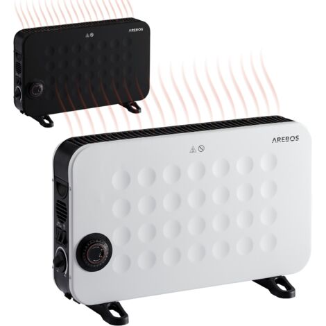 AREBOS Convector Eléctrico - Calefactor Bajo Consumo 2000W - 3 Niveles de Potencia - Estufas Electricas Bajo Consumo - Blanco