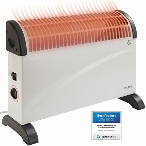 AREBOS Convector Eléctrico - Calefactor Bajo Consumo 2000w - 3 Niveles de Potencia - Estufas Electricas Bajo Consumo - Blanco