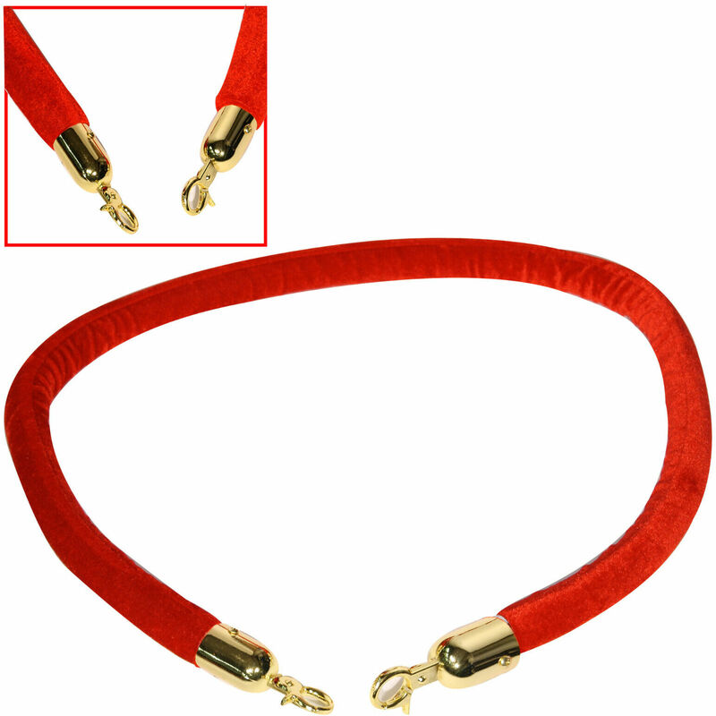 Image of Arebos - Transenne Corda per Sistema Guida Persone Barriera della Corda Rossa Corda con Moschettoni 1,5M Oro - Rosso
