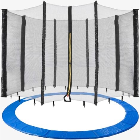 AREBOS Coussin de Protection pour Trampoline + Filet   430 cm + Filet pour 8 tiges