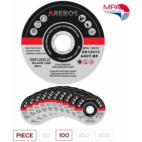 CANBOLAT VERTRIEBS GMBH cutting discs flexible discs Ø125 mm receiving 22.23 mm thickness 1.2 mm 100 pieces